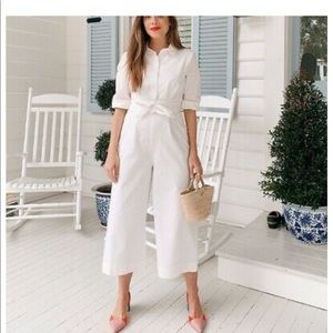 Gal meets glam white jumpsuit. Size 8. New with tags
